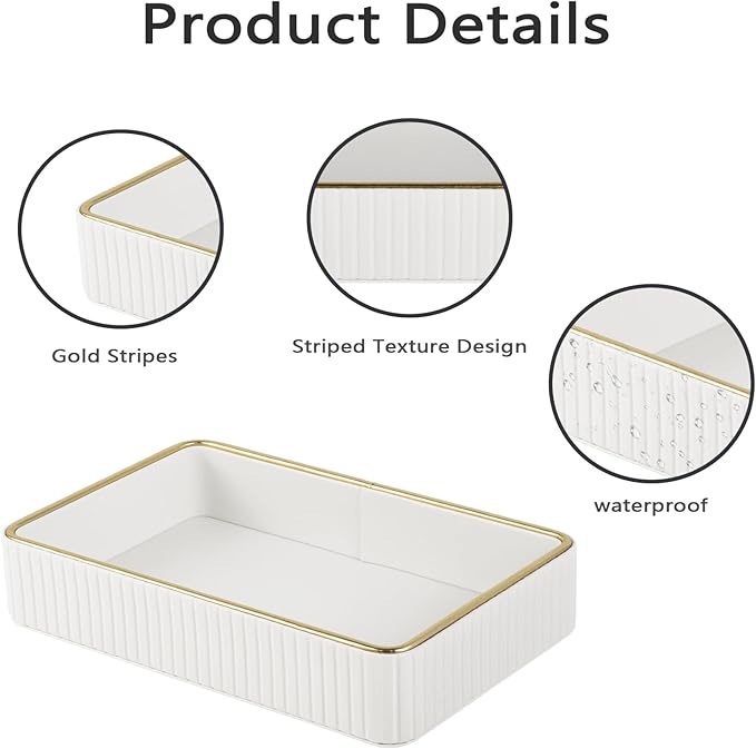 PU Leather Valet Tray,Desk Organizer Tray Nightstand Organizer Trinket Dish Storage Key Bowl Decorative Trays for Phone Wallet Jewelry Watch,Bathroom Bedroom Perfume Vanity Trays,Cream White