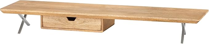 Anji Mountain Monitor Stand - Desktop Organizer & Laptop Riser, Ergonomic Monitor Riser, Space-Saving Monitor Stand for Desk, Durable Construction, Easy Assembly, Ideal for Home & Office,Natural