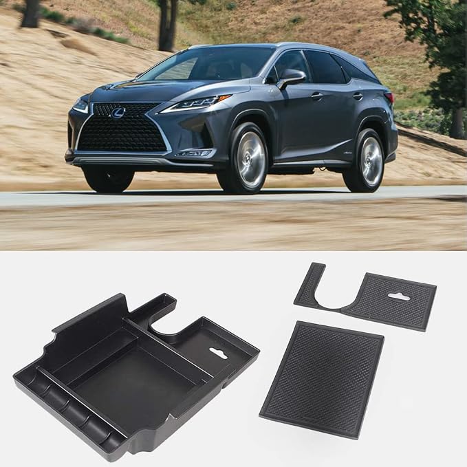 Center Console Organiser Storage Tray Compatible with Lexus RX 2022 Accessories 2022 2021-2016 RX200t RX350 RX400h RX450h Armrest Secondary Storage Box Insert Tray