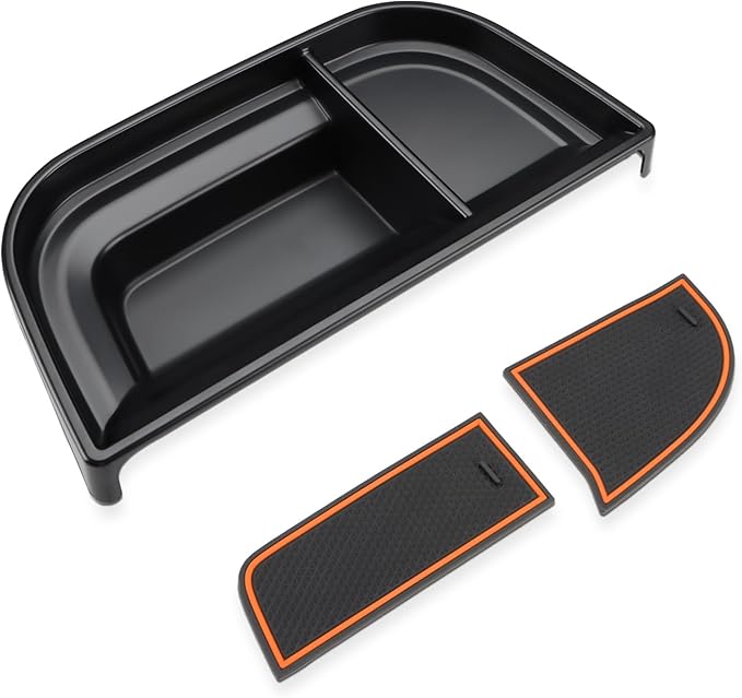 auovo Dashboard Organizer Tray Compatible with Ford Maverick Accessories 2024 2023 2022 Hybrid XL XLT Lariat Center Console Dash Tray ABS Insert Dashboard Storage Box (Orange Trim)