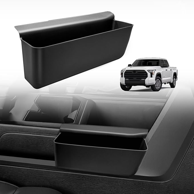 Muslogy Compatible with 2022-2025 2026 Toyota Tundra Accessories Shifter Storage Box ABS Material Console Organizer Phone Pocket Passenger Side Only (Won't FIT Platinum, 1794 Edition and Capstone)