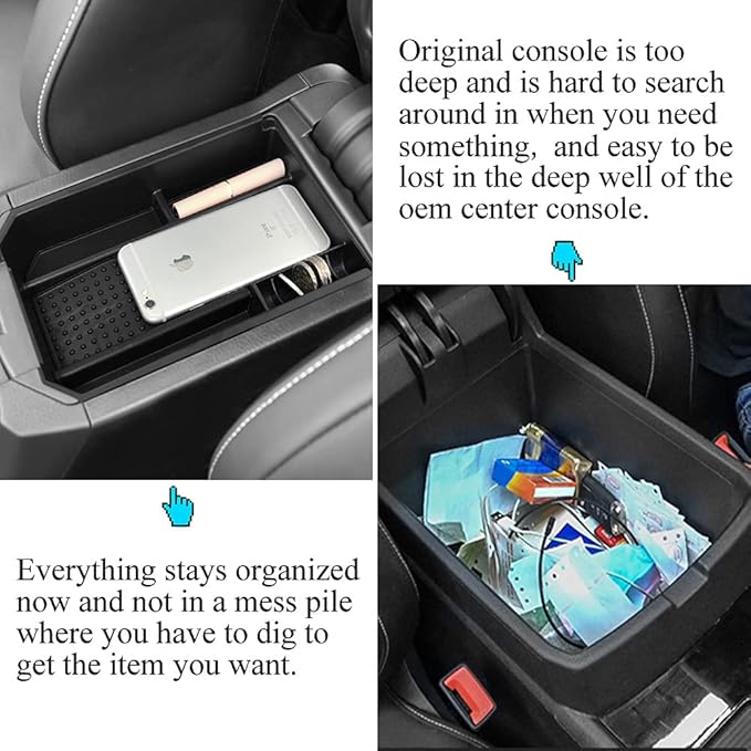 Vesul Center Console Organizer Tray Compatible with Toyota RAV4 2013 2014 2015 2016 Storage Box ABS Tray Insert Organizer Glove Pallet
