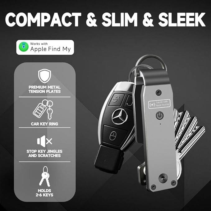 Key Organizer Men's Keychains with Smart Tracker, Key Finder, Compact Key Holder -Minimalist Key Case Metal Car Key Chain