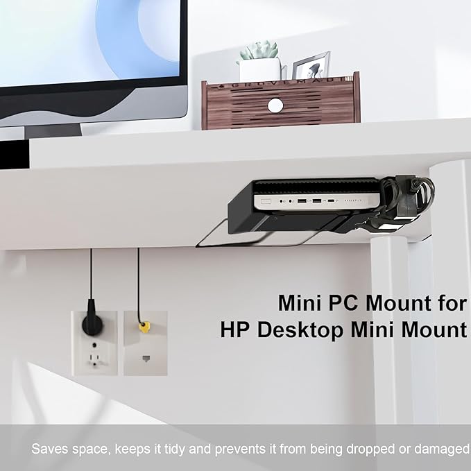 2 Pack Mini PC VESA Mount Compatible with HP Desktop Mini, Wall VESA and Under Desk Mount for HP Pro Mini 260 400,for HP ProDesk 400 405 600,for HP EliteDesk 705 800 805