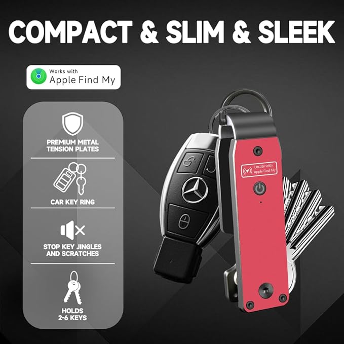Key Organizer Men's Keychains with Smart Tracker, Key Finder, Compact Key Holder -Minimalist Key Case Metal Car Key Chain