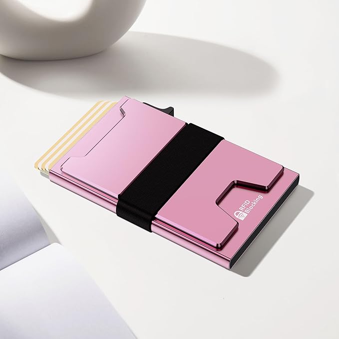 furid Smart Card Wallet for Men Slim: Minimalist Wallets RFID Blocking - Metal Pop Up Front Pocket Business Card Holder - Gift Boxed for Him Stocking Stuffers