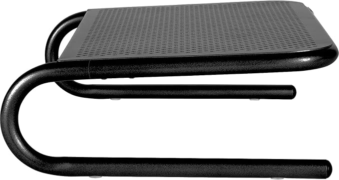 Allsop Metal Art Jr. Monitor Stand, 14-Inch Wide Platform Holds 40 lbs with Keyboard Storage Space - Pearl Black, 2 Pack