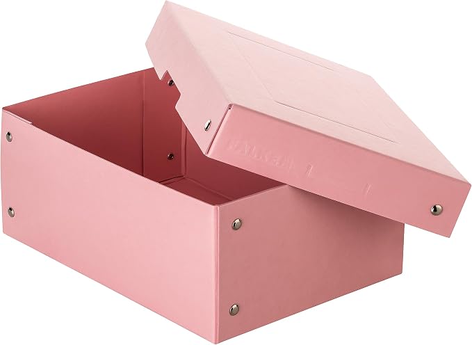 FALKEN Original PureBox Pastel, Made in Germany, 100 mm high, DIN A5, pink, storage box with lid made of sturdy cardboard, vegan gift box, transport box, all-purpose box