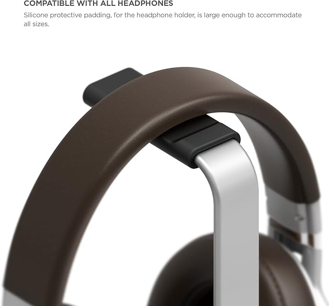 elago® H Stand [Silver] - [Premium Aluminum][Scratch-Free Padding][Perfect Height][Compatible with AirPods Max and All Headphones][Modern Design] Gaming and Audio Headphones