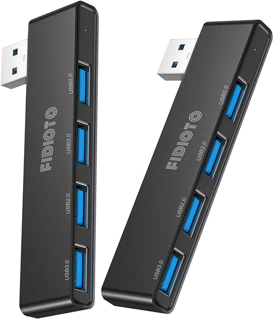 Networking Hub 2Pack, Fidioto 4 Port USBA Adapter(1 * 3.0 Port, 3 * 2.0 Ports), USB Hub for Laptop, iMac Pro, MacBook Air, Mac mini/Pro, Surface Pro, Notebook PC, Flash Drives and Mobile HDD Etc