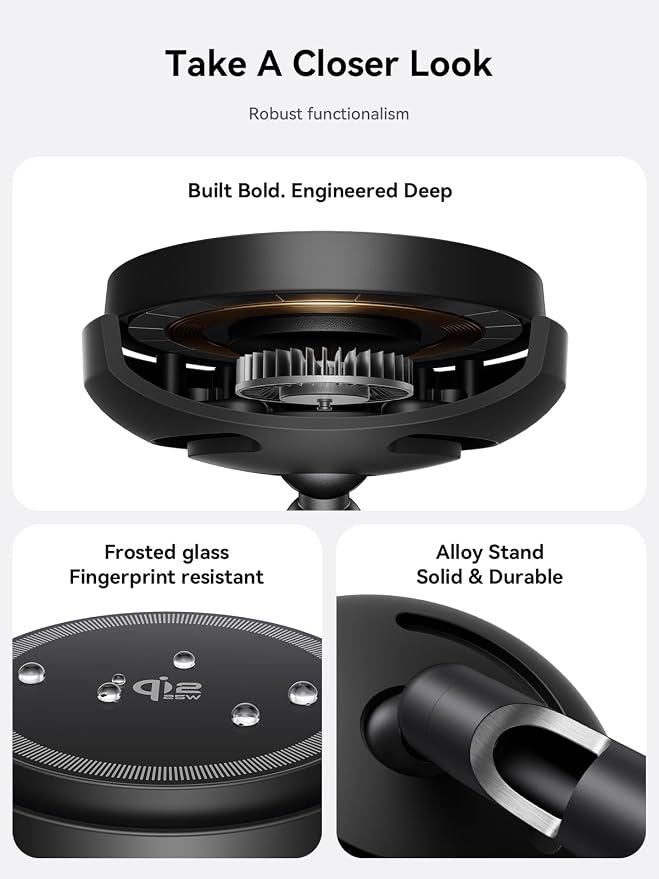 THREEKEY 25W Wireless Charger Stand: Qi2.2 Certified 2-in-1 Fast Charging Station for Apple with Cooling Fan - for iPhone 17/16/15/14/13/12 & AirPods Nightstand, Office, Desk (45W Adapter Included)