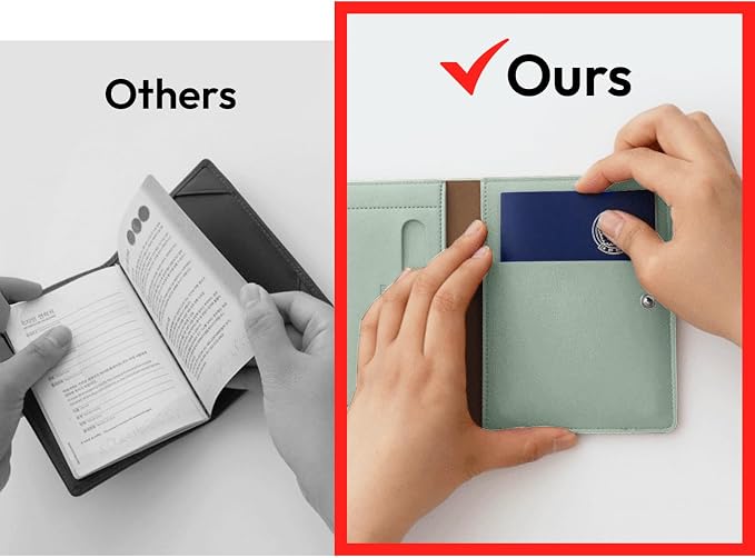 carrotez Family Travel Document Organizer – Premium RFID Blocking Leather Passport Holder & Wallet for 2 Passports, Cards, Boarding Passes & Travel Essentials – Mint Grey