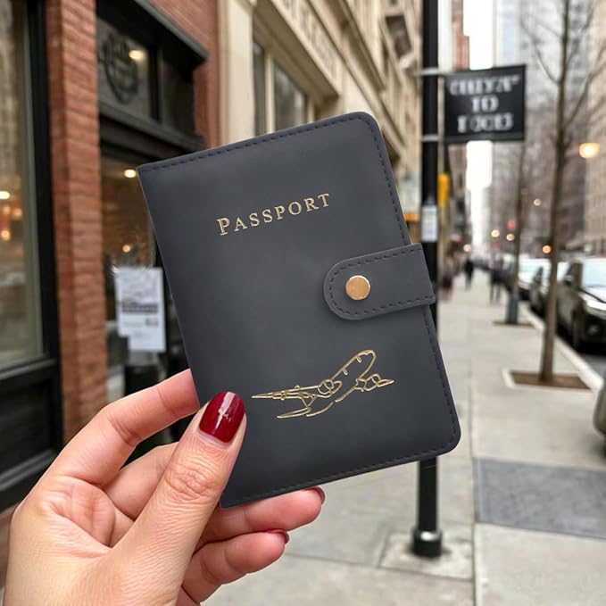 Passport Holder with Multiple Card Slots,RFID-Blocking Passport Cover,Stylish Unisex Design for Men & Women,Ideal Gift for Frequent Flyers (Passport+Boarding Pass+Vaccine Card)(BLACK)