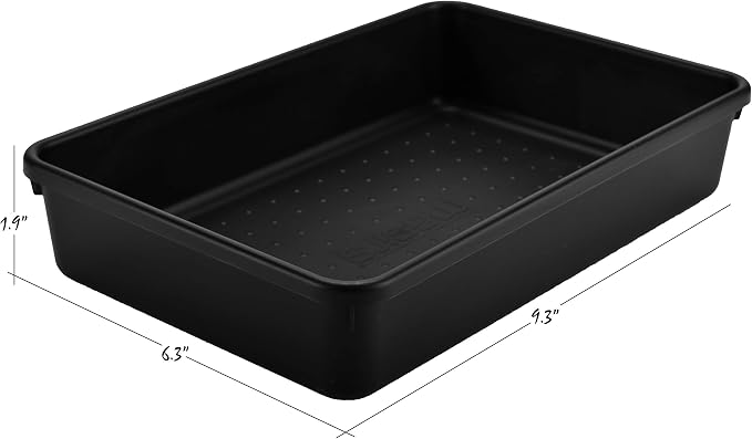 Interlocking Drawer Organizer Bins 8 Piece, Desk Junk Drawer Tray - Masirs | Tool Box Organizer Tray, Kitchen Office Garage, Modular Plastic, 3 Sizes (2 Lg 3 Med 3 Sm), Black, Custom Layout