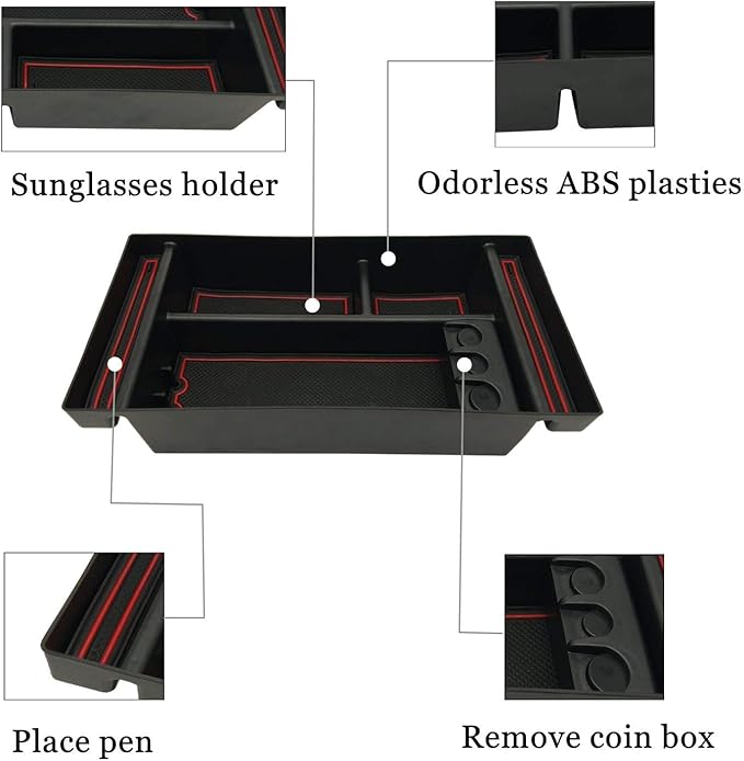 JOJOMARK Center Console Organizer Tray fits for 2019-2022 GMC Sierra/Chevy Silverado 1500 Accessories, 2020-2021 2022 2023 Silverado/Sierra 2500 HD/3500 HD
