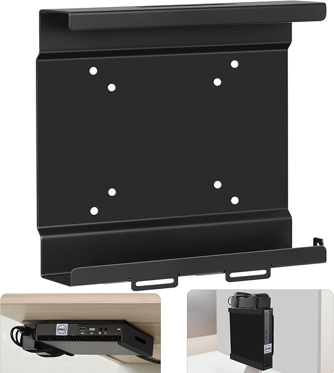 Mini PC Mount for Dell OptiPlex Micro Form Factor Case, Wall VESA and Under Desk Mount Fits DELL Micro PRO,Plus MFF QCM1250,3040,3046,3050,3060,3070,3080,5050,5060,5070,7040,7050,7060, 7070 and More