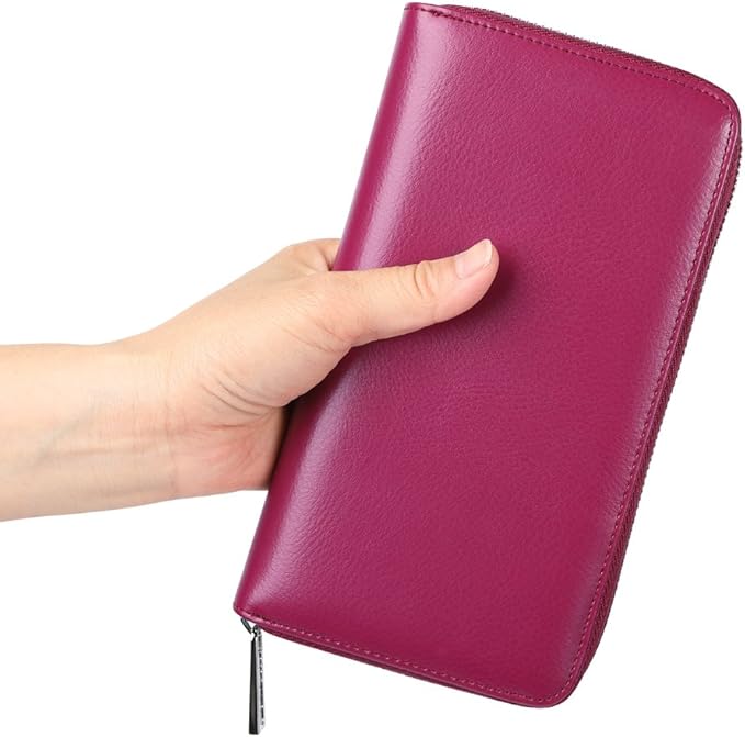 Women 36 Slots RFID Blocking Card Holder Large Long Leather Zipper Organizer Accordion Wallet
