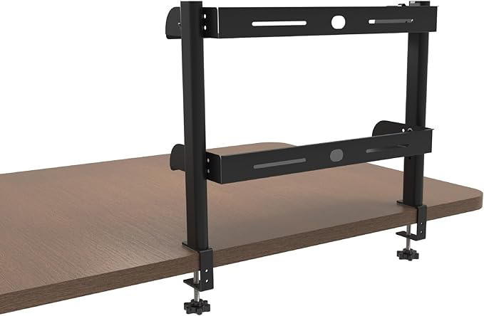 WYYHAA Clamp On Desk Organizer Shelf 17.3inch, 2-Tier Shelving Unit Desktop Storage Shelf, Metal Desk Extender Side Table for Office Table Accessories, Gaming Devices
