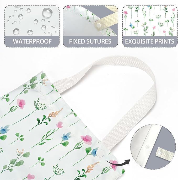 Car Trash Bag Car Garbage Bag Hanging Floral Cars Trash Can Spring Decor Waterproof Cars Back Seat Organizer for Vehicle Travelling Camping
