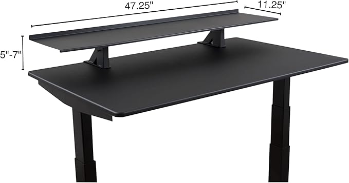 Stand Up Desk Store Clamp-On Adjustable Height Desk Shelf Monitor Stand (48" Wide)