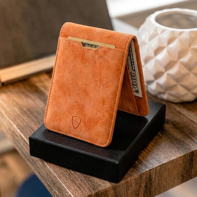Vaultskin MANHATTAN Slim RFID Blocking Bifold Leather Wallet for Men - Men’s Leather Wallet, Front Pocket Minimalist Card Holder, Holds 9 Cards and Cash, Premium Italian Leather
