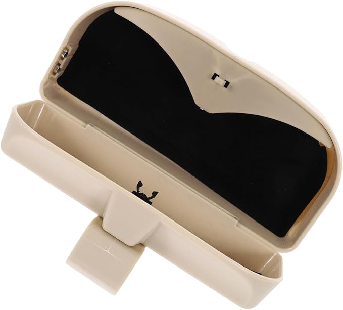 SHERCHPRY 1Pc Multifunctional Vehicle Sunglasses Storage Case Beige Eyewear Clip for Car Visor Durable Art Eyeglasses Holder for Organizing Sunglasses and Accessories