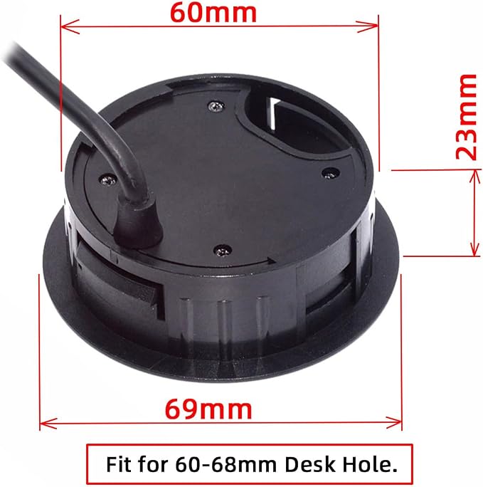 USB 3.0 Hub Sound Card USB-C 2 Port USB 60mm Desk Grommet Splitter Dock Station Headphone Mic Audio Interface for Desktop PC Desk
