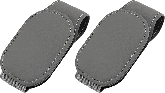 2-Packs Leather Sunglasses Holders for Car Sun Visor, Magnetic Glasses Eyeglass Hanger Clip for Car