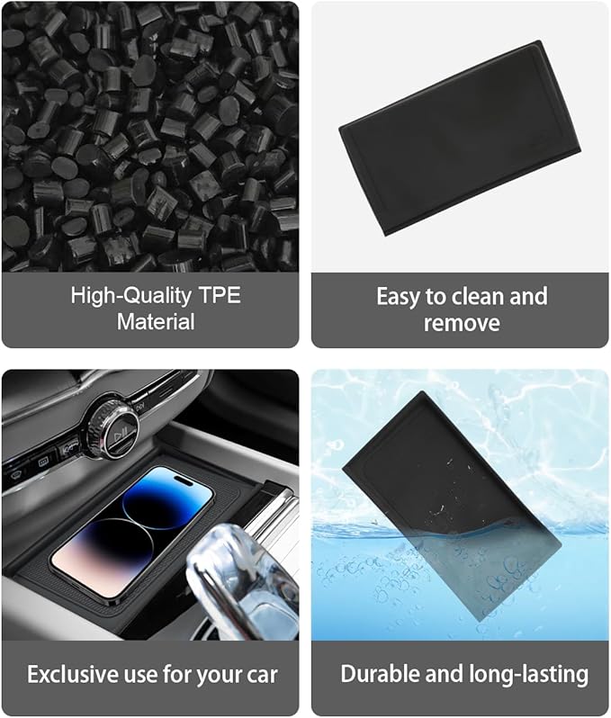 CDEFG for 2026 Volvo XC60 Center Console Organizer for 2026 Volvo XC60 Accessories Middle Console Organizer Armrest Storage Box Wireless Charging Cover