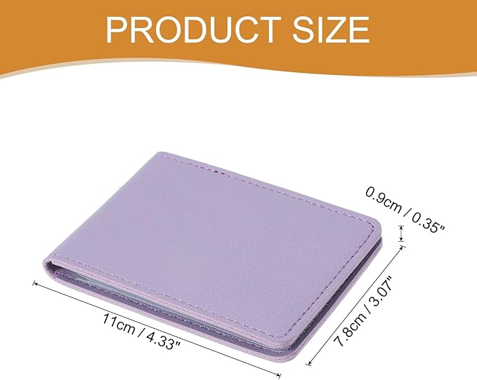 uxcell Leather Credit Card Holder, 10 Slots Blank Driver's License Holder for Women and Men, Multi-Functional Card Organizer for Documents, ID Cards, License(Purple)