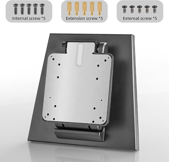 Adjustable Foldable Single Monitor Mount, Low Profile VESA Monitor Desk Mount 75x75mm & 100x100mm, Fits 10-27 Inch LCD Touch Screens