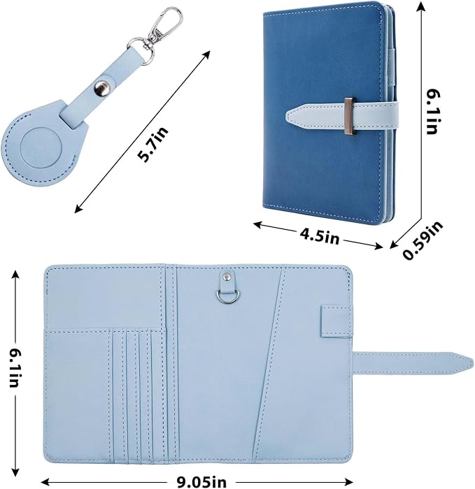 Passport wallets, Mulit-purpose RFID Blocking Passport Holder AirTag Wallet, Travel Wallet (Blue)