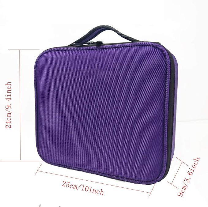 Semilyn Travel Makeup Bag for Women Makeup Organizer Train Case Cosmetic Makeup Storage Bag Organizer with Adjustable Dividers for Brush,Nail Tool,Toiletry,Jewelry Digital Accessories Purple