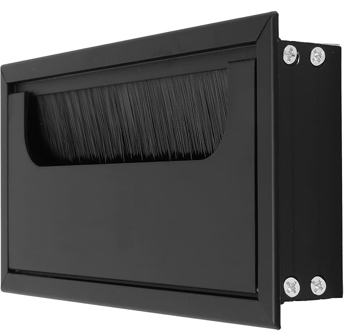 Eujgoov Cable Management Box, Aluminum Alloy Cord Organizer for Home Office School, Efficient Wire Tidy Grommet Cover Black Entertainment System PC, Ideal Desk Computer Grommets