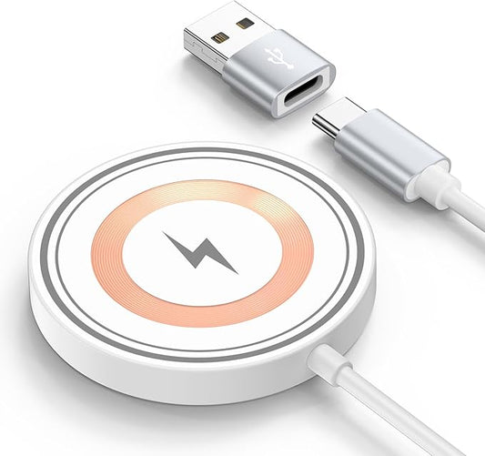 for Samsung S25 S26 Ultra Magnetic Wireless Charger Pad for Samsung Galaxy S26+ S26 S25 S24 S23 Z Flip 7 Z Fold 7,15W Magnet Wireless Charger Mat Station with 4FT USB C/USB A Port for iPhone 17e 16e