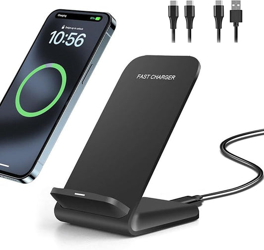 20W Fast Wireless Charger,Wireless Charging Stand Compatible with iPhone 17,17 Pro,16,15,14,13,12,11 Series/X,Phone Charger for Galaxy S25/S24/S23/Note,Pixel/LG (No Plug)