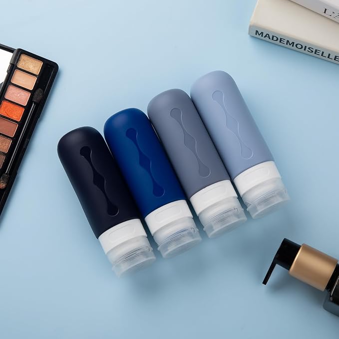 Gemice Travel Bottles - TSA Approved 3oz Containers, BPA Free, Leak Proof, Refillable Liquid Travel Accessories for Shampoo, Lotion, Soap