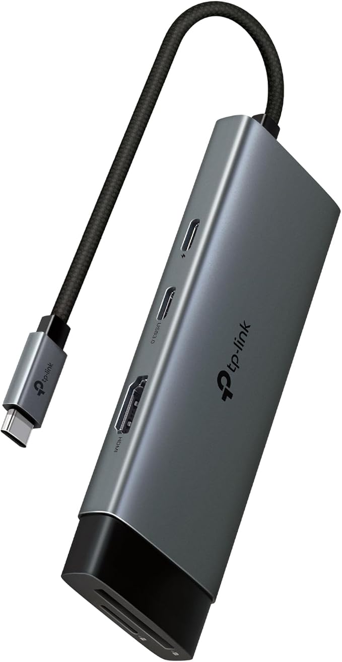 TP-Link USB C Hub 7-in-1 Multiport Adapter (UH7020C) | 4K@60Hz HDMI, SD & microSD, 100W Power Delivery, 1×USB-C, 2×USB-A Ports | 5Gbps High-Speed Dongle | Compatible w/MacBook and More | Plug & Play