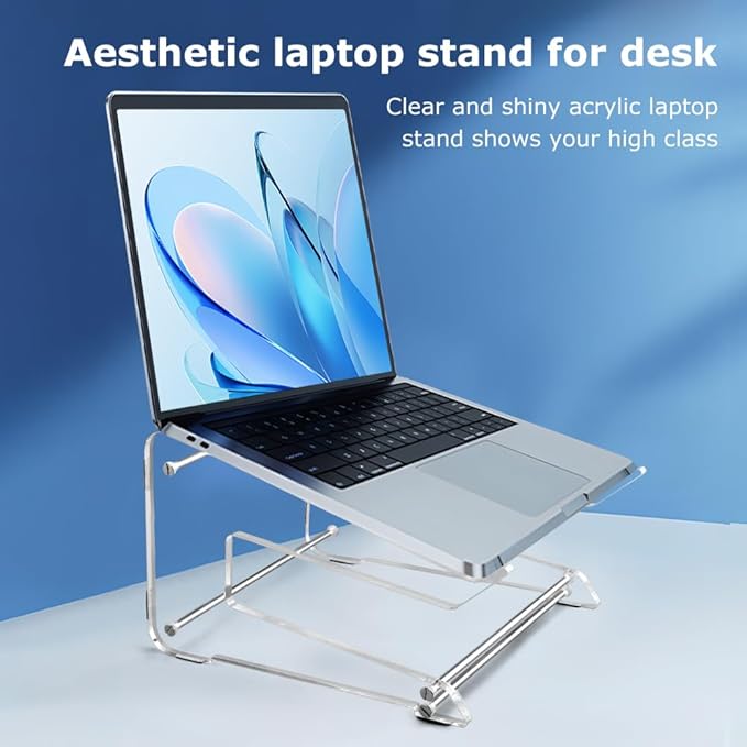 Acrylic Computer Riser Acrylic Laptop Stand for Desk Clear Laptop Stand Ergonomic Laptop Holder for Macbooks Notebooks (Transparent), 22359147