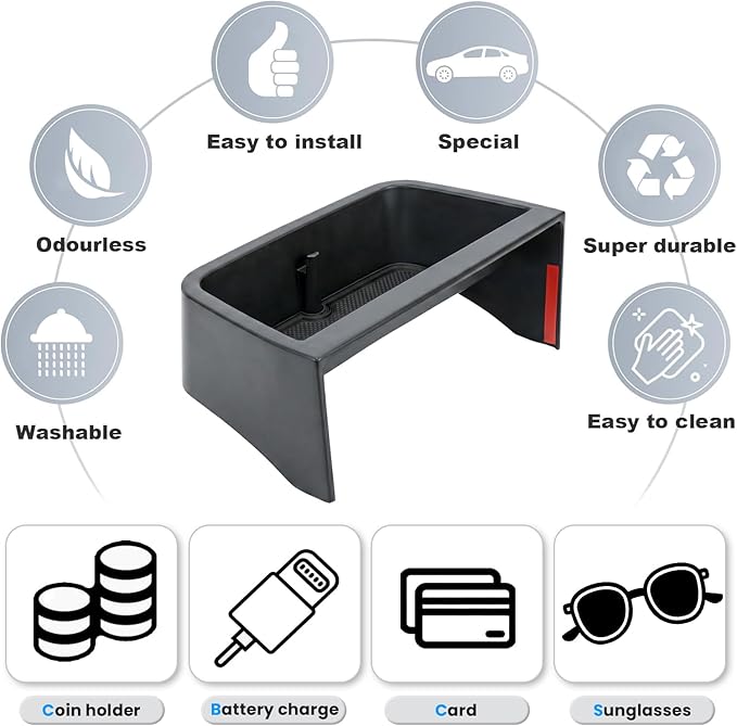 Center Console Organizer Tray Compatible with Honda Pilot 2023 2024 2025 Insert Tray Storage Organizer Interior Divider Accessories (Dash storage tray)