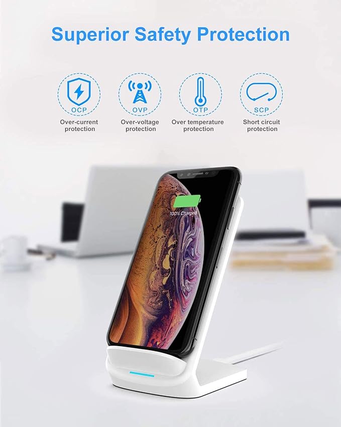 NANAMI Upgraded Fast Wireless Charger, Wireless Charging Stand for iPhone 17/17 Air/16/16 Plus/16 Pro/16 Pro Max/15/14/13/12 & Phone Charger Dock for Samsung Galaxy S26/S25/S24/S24 Ultra/S23/S22
