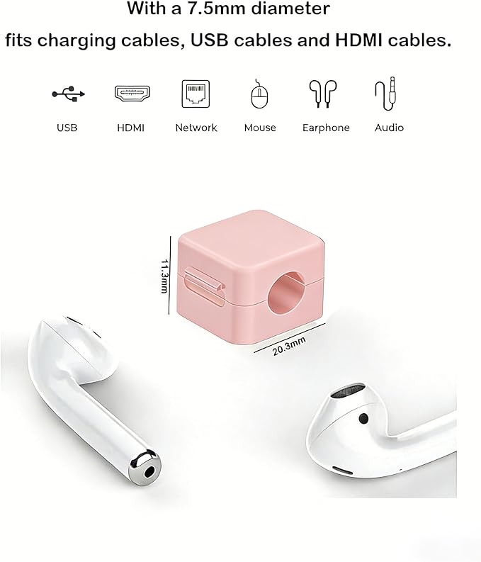 10 Pack Cord Organizer, Magnetic Cable Management, Cord Holder for Desk, Adhesive Cable Clips Wire Keeper for Nightstand, Home, Office, Desktop, Car, Wall (Multicolored)