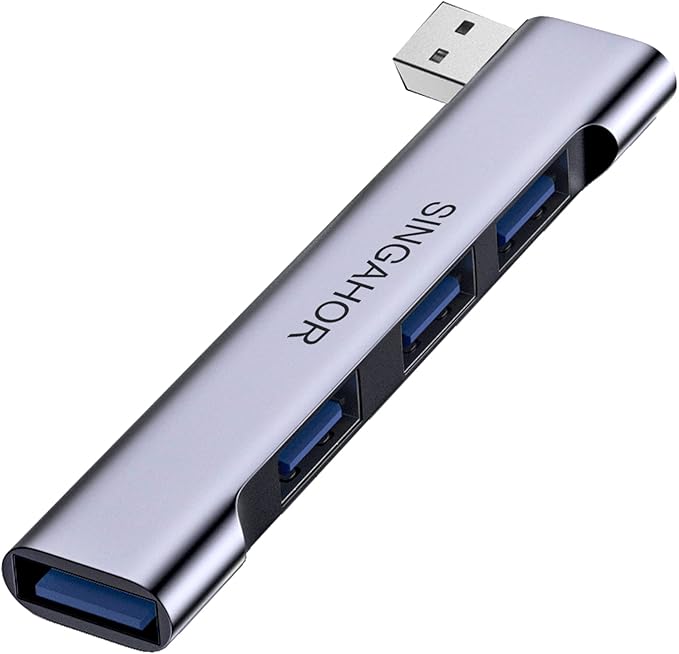 USB Hub for Laptop, USB 3.0 Hub 4-Port, 5Gbps USB Splitter for Laptop, Windows, MacBook, PC, Flash Drives, HDD, Printer, Keyboard, Mouse (Right-Side USB Hub)