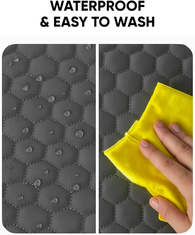 Owleys Premium Leather Car Seat Protector for Child 2 pcs Gray