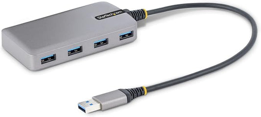 StarTech.com 4-Port USB Hub - USB 3.0 5Gbps, Bus Powered, USB-A to 4X USB-A Hub w/Optional Auxiliary Power Input - Portable Desktop/Laptop USB Hub, 1ft/30cm Cable, USB Expansion Hub (5G4AB-USB-A-HUB)