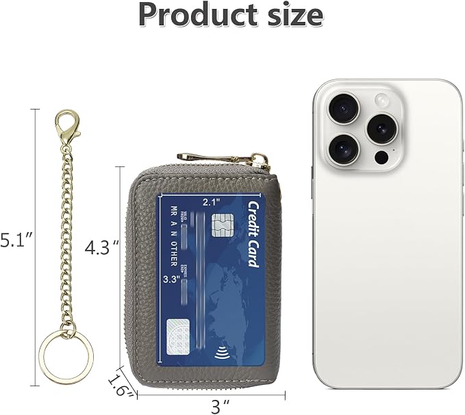 imeetu Rfid Credit Card Holder,Genuine Leather Businese Card Case,Rfid Blocking Wallet for Women & Men