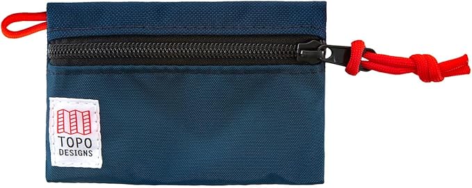 Topo Designs Accessory Bags, Travel Organizer Accessories for Smaller Items, Durable Storage Pouch, 3 Sizes, Fully Lined Pack Cloth (Micro, Navy/Navy)