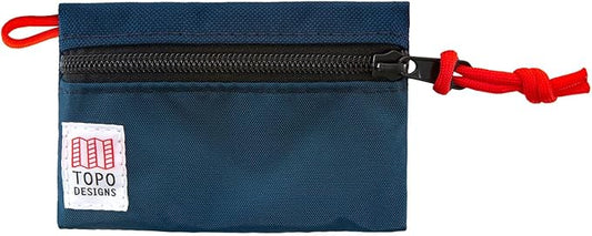 Topo Designs Accessory Bags, Travel Organizer Accessories for Smaller Items, Durable Storage Pouch, 3 Sizes, Fully Lined Pack Cloth (Micro, Navy/Navy)
