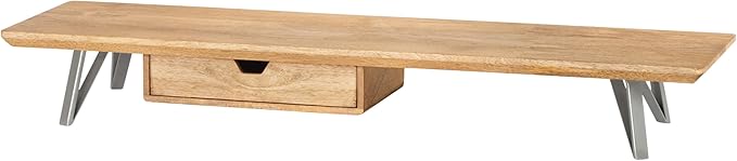 Anji Mountain Monitor Stand - Desktop Organizer & Laptop Riser, Ergonomic Monitor Riser, Space-Saving Monitor Stand for Desk, Durable Construction, Easy Assembly, Ideal for Home & Office,Natural