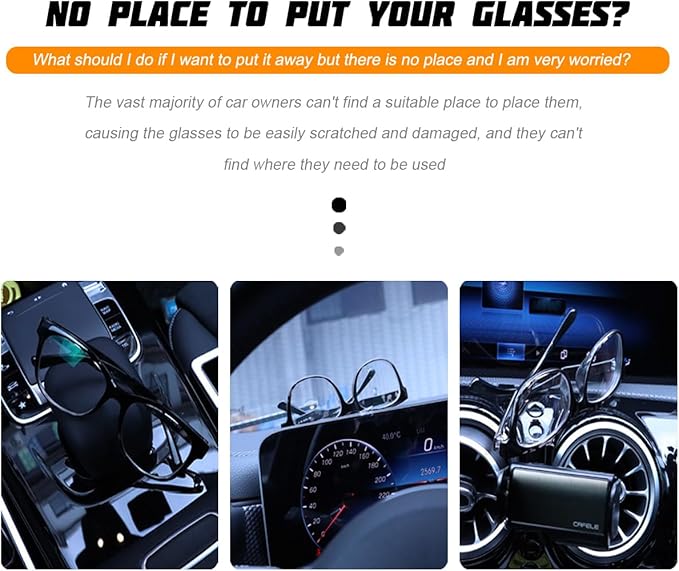 zipelo Sunglasses Holders for Car Sun Visor, Magnetic Leather Vehicle Glasses Hanger Clip for Ticket Card, Auto Interior Eyeglass Organizer Accessories, Universal for SUV Sedan Truck (Golden)